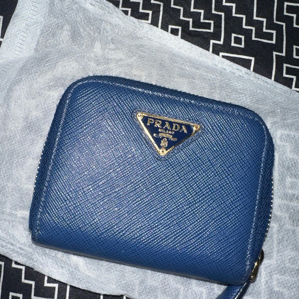 Prada Blue Leather Wallet